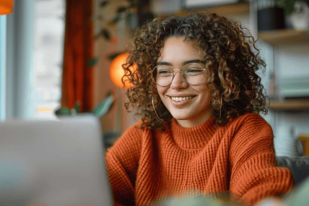 Woman in front of Service Desk